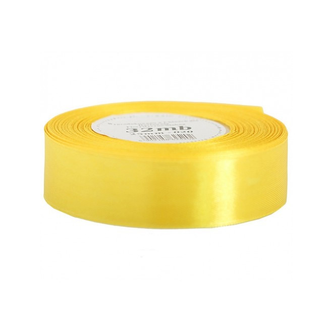 Wstążka satynowa ŻÓŁTA 25mm/32m (020)