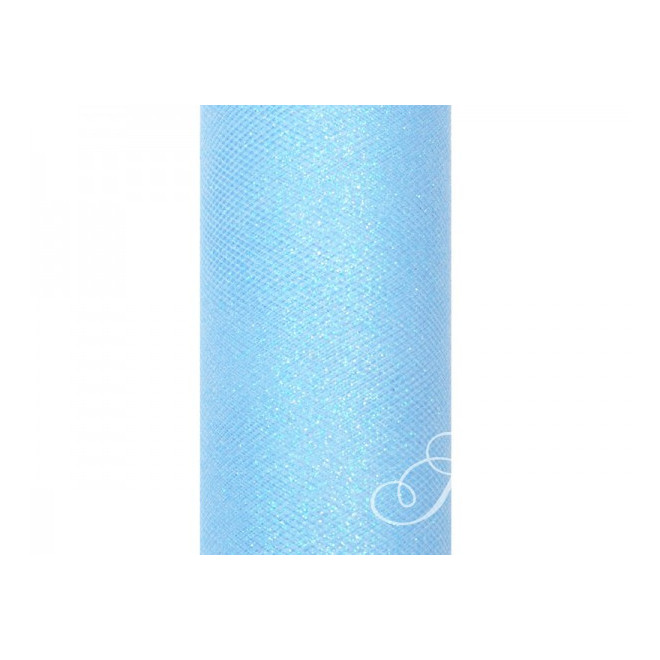 Tiul gładki 30cm x 9m - błękitny
