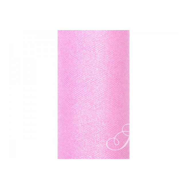 Tiul gładki 15cm x 9m - jasnoróżowy