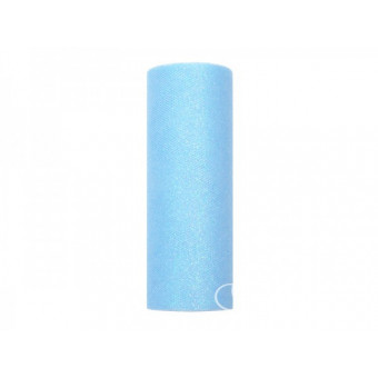 2Tiul gładki 15cm x 9m - błękitny