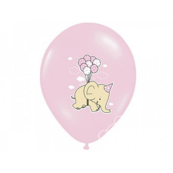 2Balony Słonik, Pastel Light Blue urodziny chrzest Mix - różowe 30cm 6szt